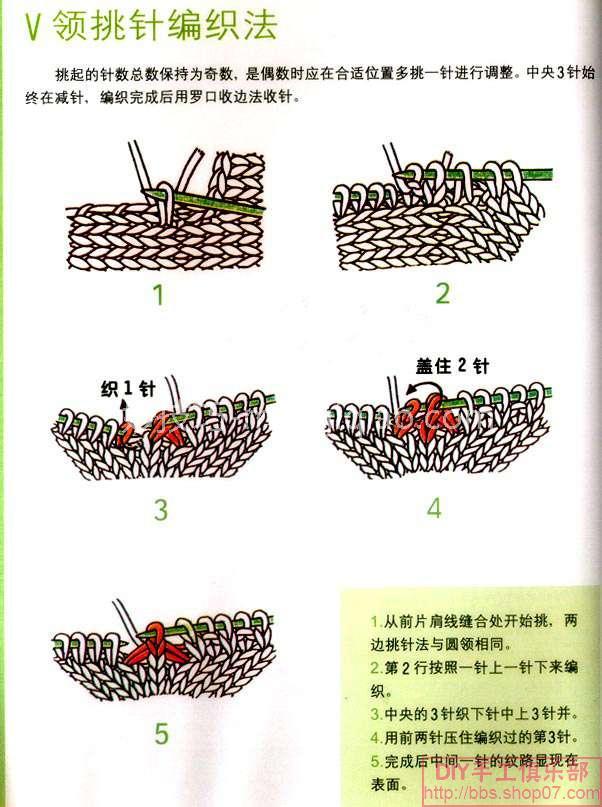 V领编织方法（图解）