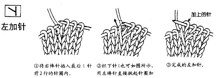 左加针、右加针的编织方法 